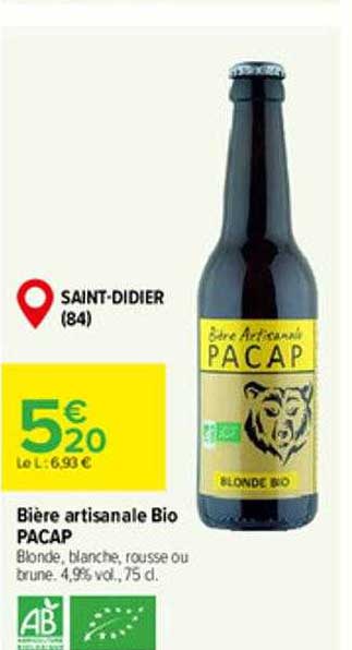 Bière Artisanale Bio Pacap