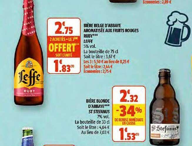 bière belge d'abbaye aromatisée aux fruits rouges ruby, bière blonde d'abbaye st stefanus