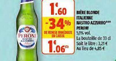 bière blonde italienne nastro azzurro peroni