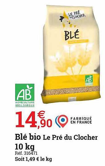 blé bio le pré du clocher 10 kg