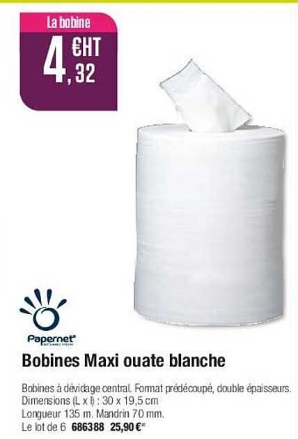 Bobines Maxi Ouate Blanche Papernet