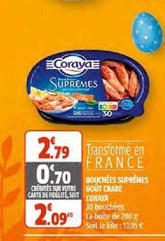 bouchées suprêmes goût crabe coraya
