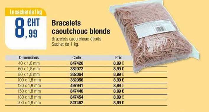 bracelets caoutchouc blonds