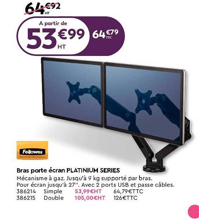 bras porte écran platinium series fellowes
