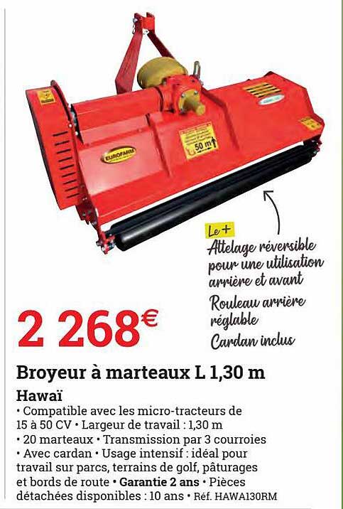 broyeur à marteaux l 1.30 m hawaï