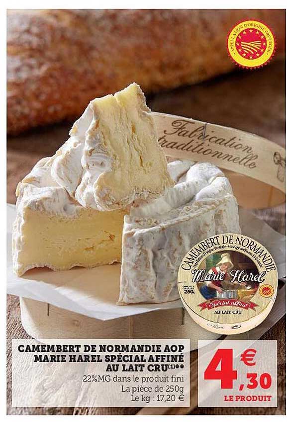 Camembert De Normandie Aop Marie Harel Spécial Affiné Au Lait Cru