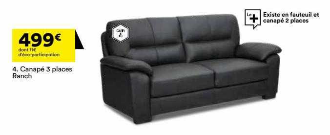 canapé 3 places ranch