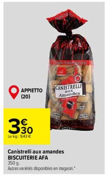 canistrelli aux amandes biscuiterie afa