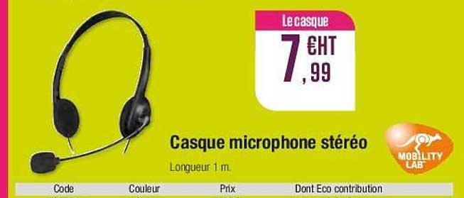 casque microphone stéréo