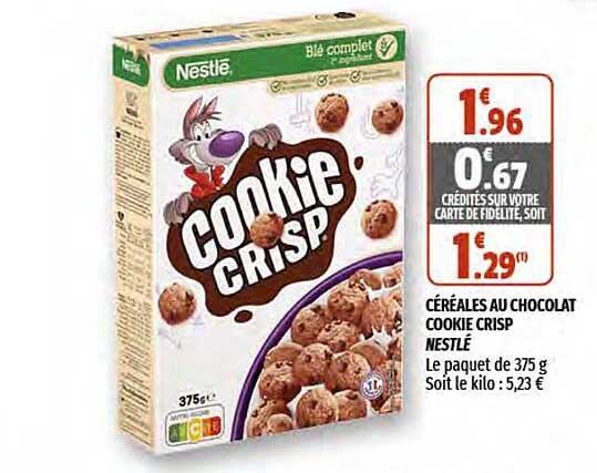 Céréales Au Chocolat Cookie Crisp Nestlé