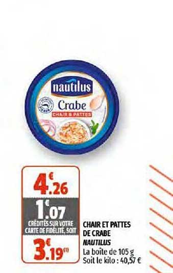 chair et pattes de crabe nautilus