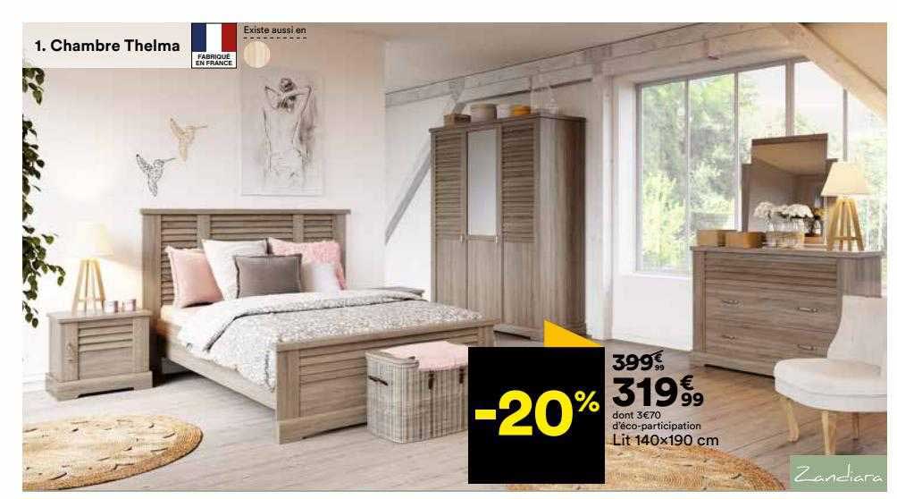 Chambre Thelma : Lit 140 X 190 Cm Zandiara