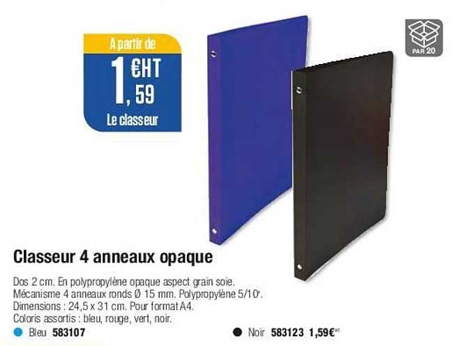 classeur 4 anneaux opaque