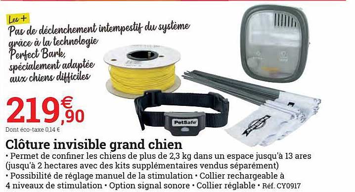 clôture invisible grand chien petsafe