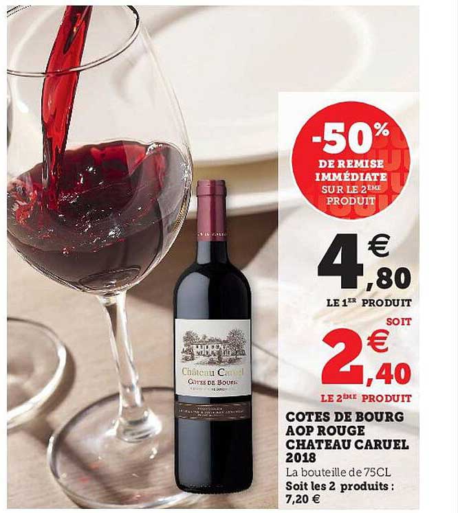 côtes de bourg aop rouge château caruel 2018
