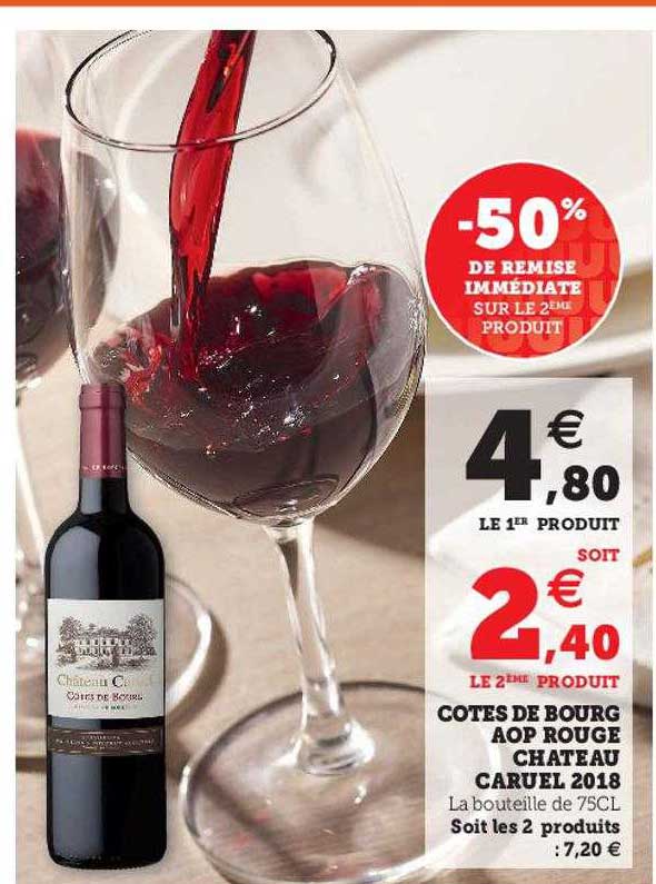 côtes de bourg aop rouge château caruel 2018