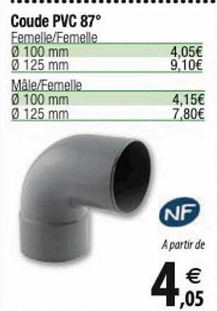 coude pvc 87°