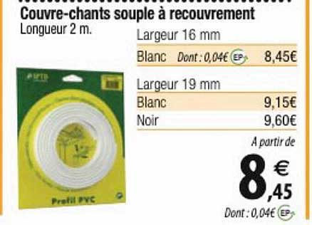 couvre-chants souple à recouvrement