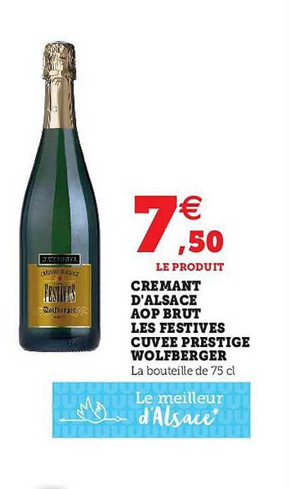 crémant d'alsace aop brut les festives cuvée prestige wolfberger