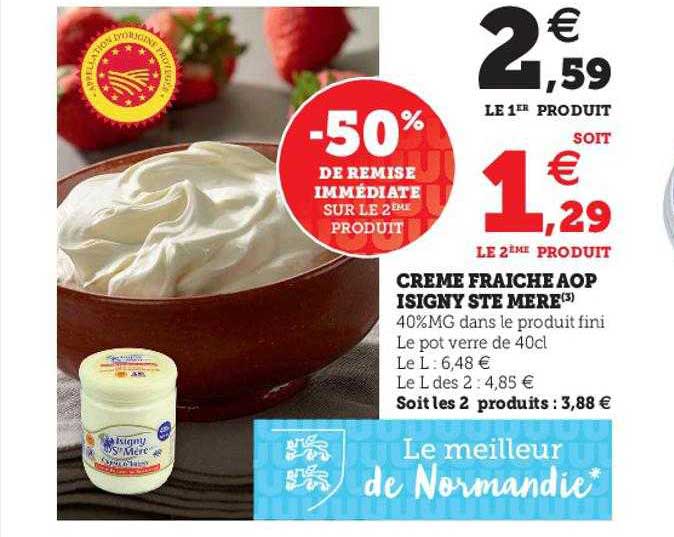 crème fraîche aop isigny ste mère