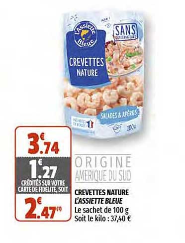 crevettes nature l'assiette bleue