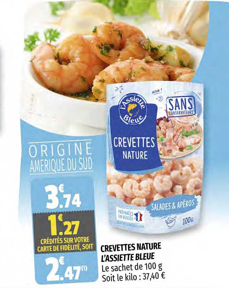 crevettes nature l'assiette bleue