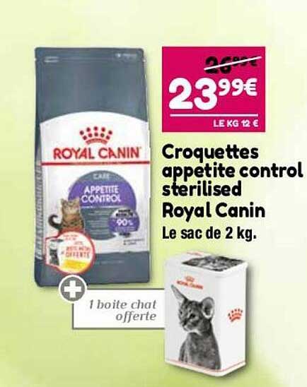 croquettes appetite control sterilised royal canin