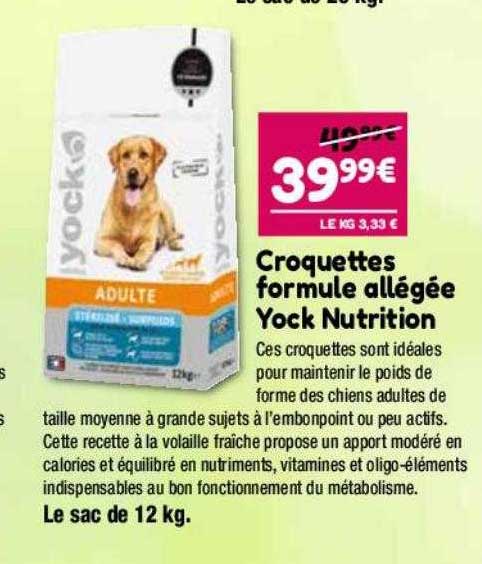 croquettes formule allégée yock nutrition