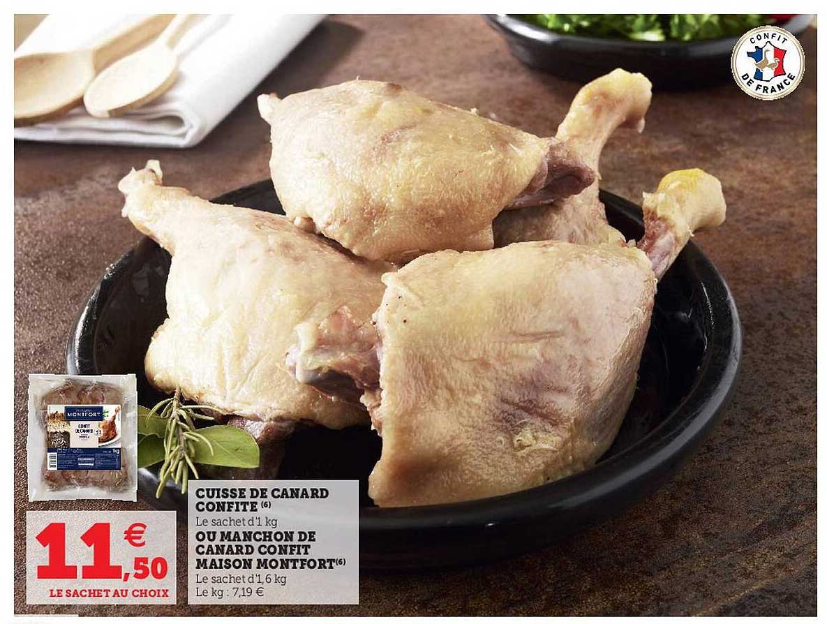 cuisse de canard confite ou manchon de canard de confit maison montfort