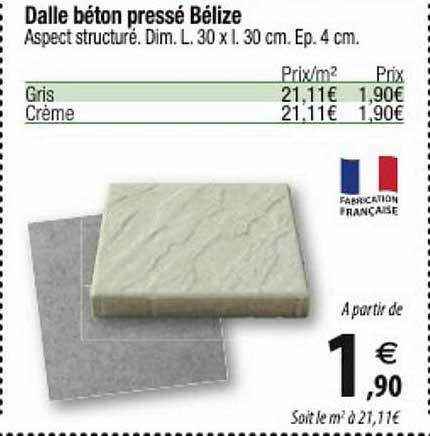 dalle béton pressé bélize