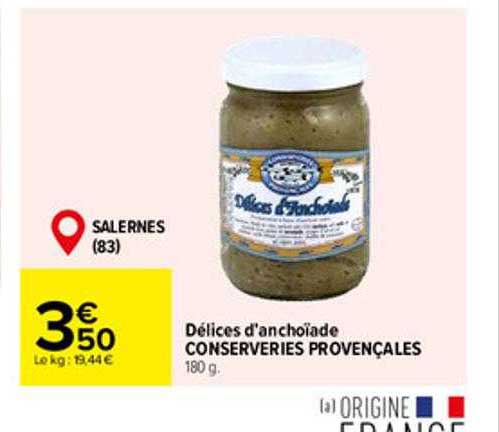 délices d'anchoïade conserveries provençales