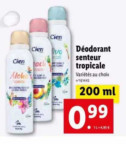 déodorant senteur tropicale cien