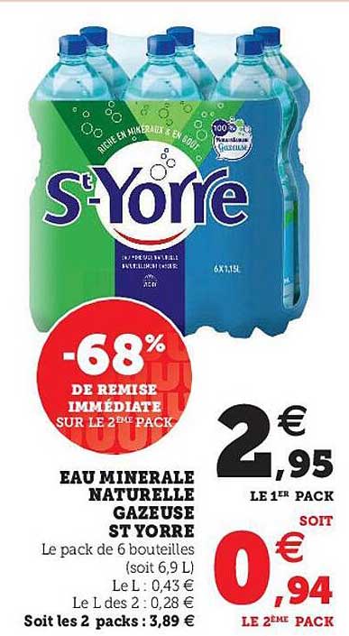 Eau Minérale Naturelle Gazeuse St Yorré
