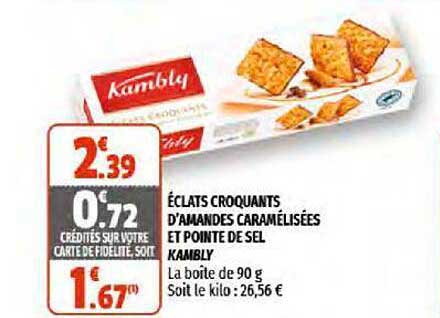 éclats croquants d'amandes caramélisées et pointe de sel kambly