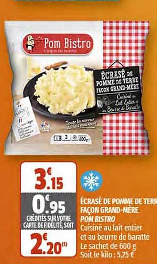 écrasé de pomme de terre façon grand-mère pom bistro