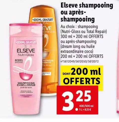 elsève shampooing ou après-shampooing
