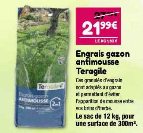 engrais gazon antimousse teragile