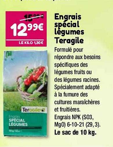 engrais spécial légumes teragile