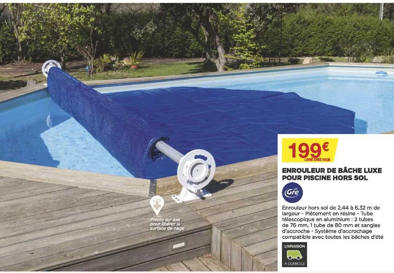 enrouleur de bâche luxe pour piscine hors sol gré