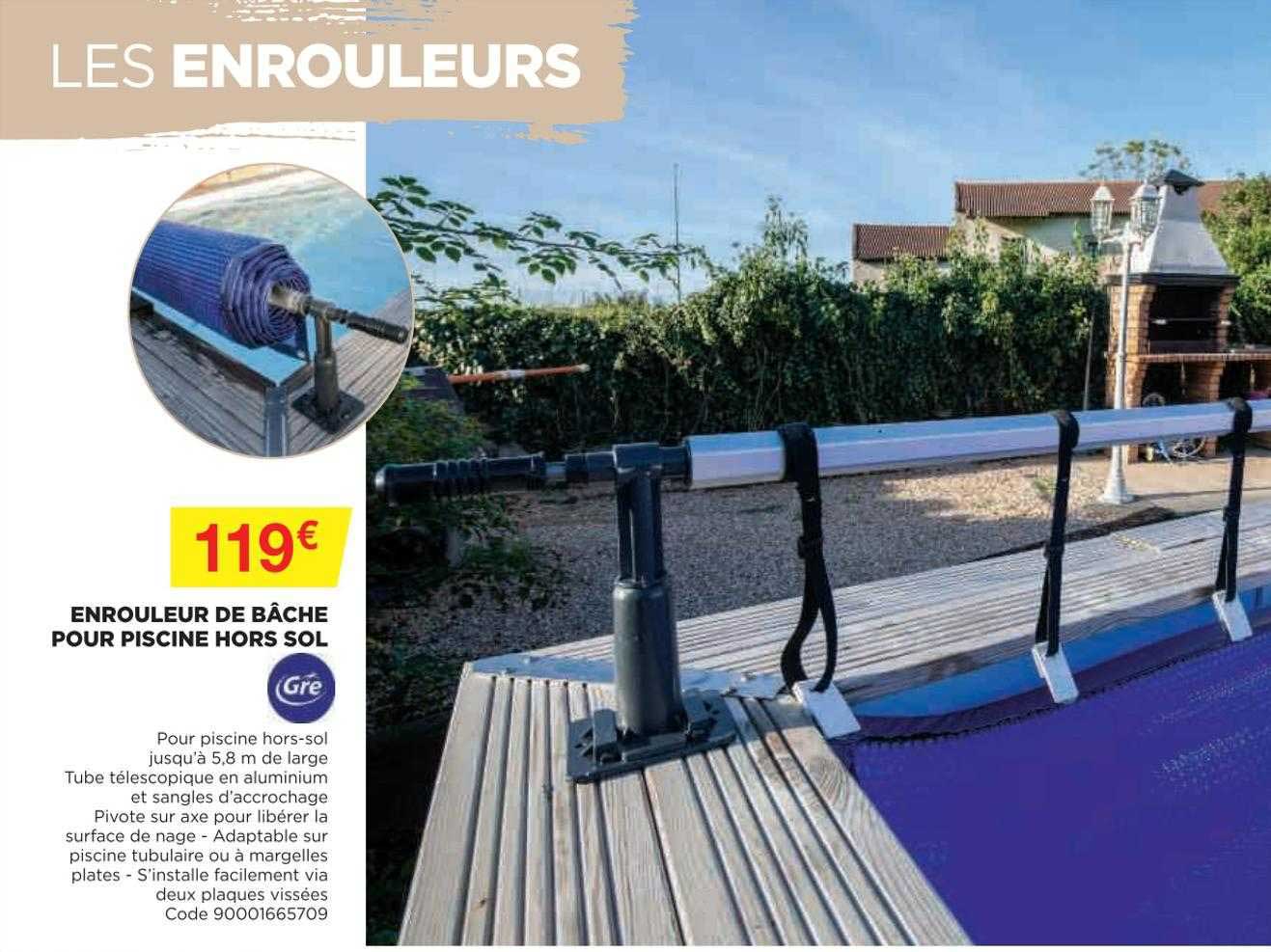 enrouleur de bâche pour piscine hors sol gré