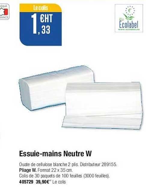 essuie-mains neutre w ecolabel