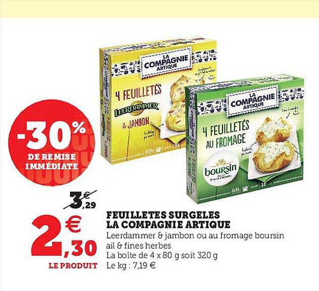feuilletés surgelés la compagnie artique