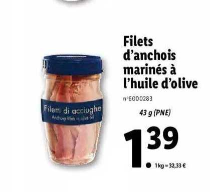 filets d'anchois marinés à l'huile d'olive