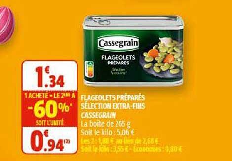 flageolets préparés sélection extra-fins cassegrain