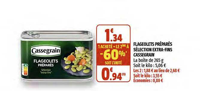 flageolets préparés sélection extra-fins cassegrain