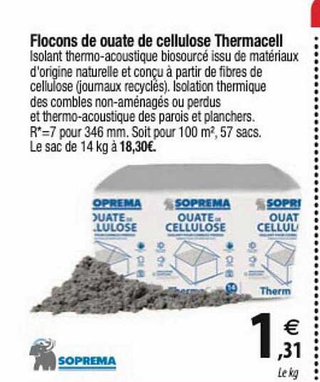 flocons de ouate de cellulose thermacell soprema