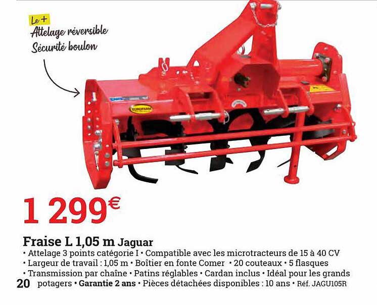 fraise l 1.05 m jaguar