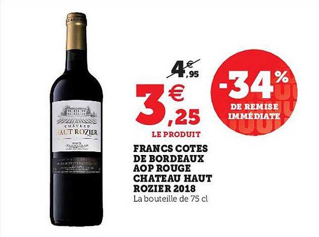 francs côtes de bordeaux aop rouge château haut rozier 2018