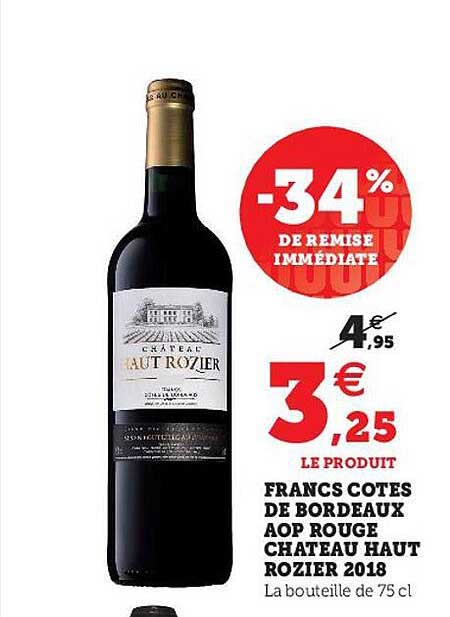 francs côtes de bordeaux aop rouge château haut rozier 2018