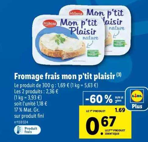 fromage frais mon p'tit plaisir milbona
